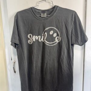 Gray Smile Graphic T-Shirt